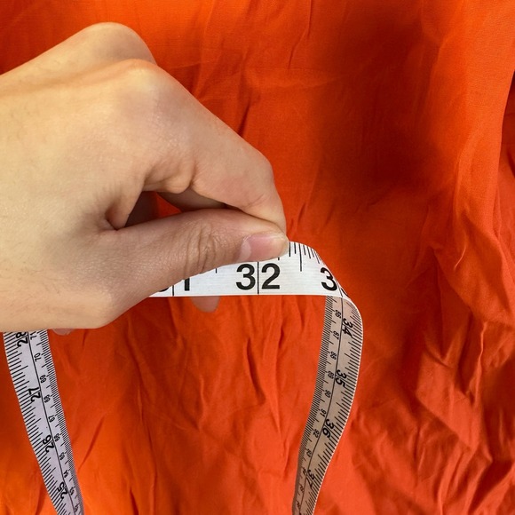 Dolce Cardigan Top Womens L Orange Excellent Abstract Print Short Sleeve Button - Picture 5 of 6